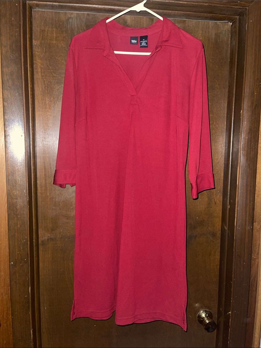 Mossimo Supply Co. Red Collared Midi Shift Dress